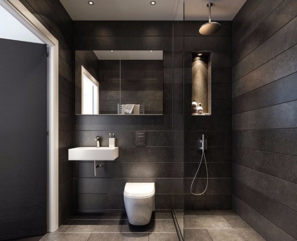 Черный цвет в интерьере ванной комнаты Черный цвет в интерьере ванной комнаты