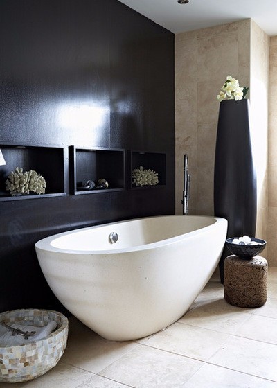 Черный цвет в интерьере ванной комнаты Черный цвет в интерьере ванной комнаты